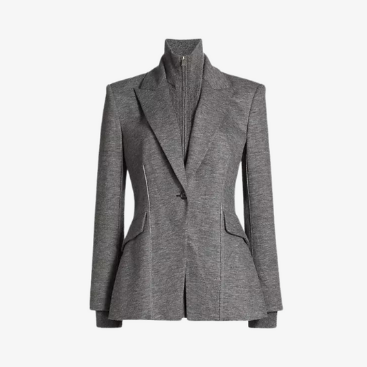 SIMKHAI AUDEN KNIT COMBO BLAZER