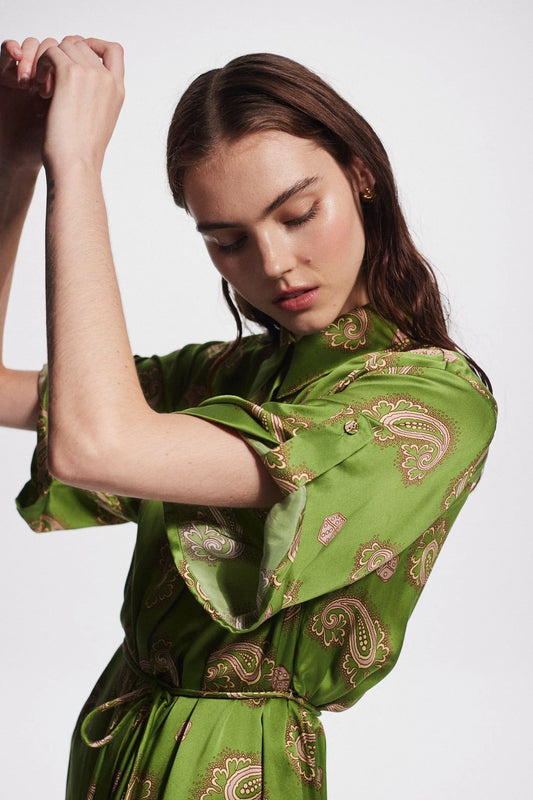 ALEMAIS DICE SILK SHIRTDRESS