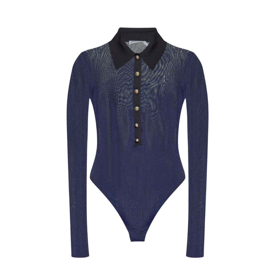 SELF PORTRAIT 130T NAVY KNIT BODY