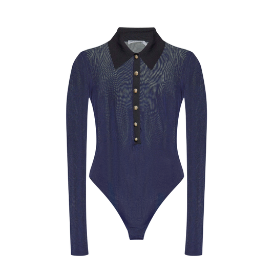 SELF PORTRAIT 130T NAVY KNIT BODY