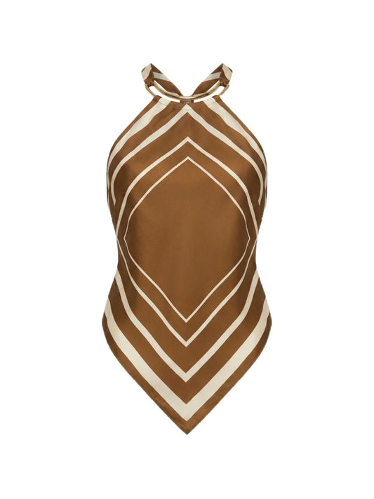NICHOLAS SKYE HALTER TOP GOLD