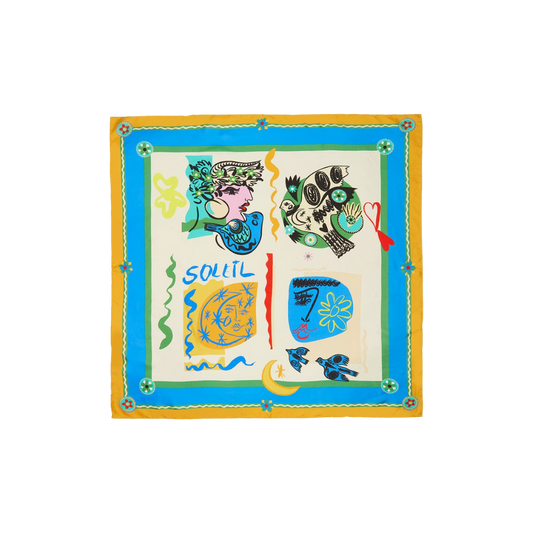 ALEMAIS SILK SCARF SOLIEL COLLAGE